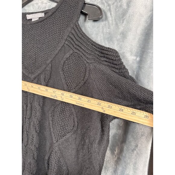 Kate & Mallory Womens Black Cold Shoulder Knit Sweater Size 1X - Picture 10 of 13